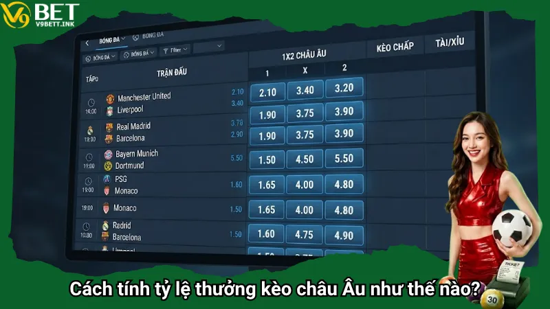Cách tính tỷ lệ thưởng kèo châu Âu như thế nào?